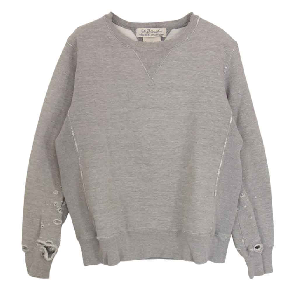 REMI RELIEF レミレリーフ ダメージ加工 両Vガゼット クルーネック スウェット トレーナー グレー系 S【中古】