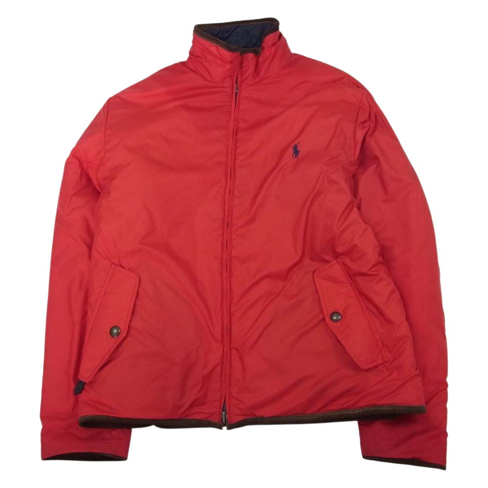 POLO RALPH LAUREN ポロ・ラルフローレン リバーシブル キルティング ナイロン ジャケット  ネイビー系 レッド系 M【中古】