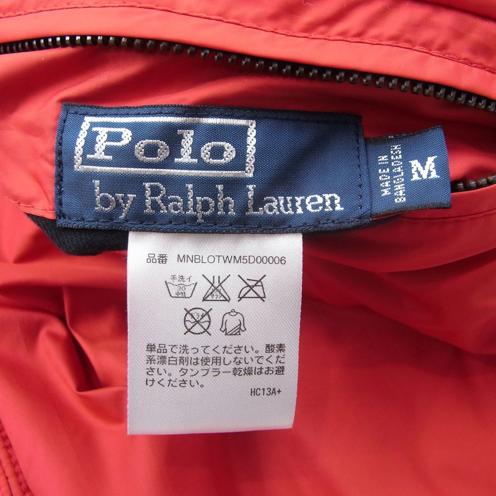 POLO RALPH LAUREN ポロ・ラルフローレン リバーシブル キルティング ナイロン ジャケット  ネイビー系 レッド系 M【中古】