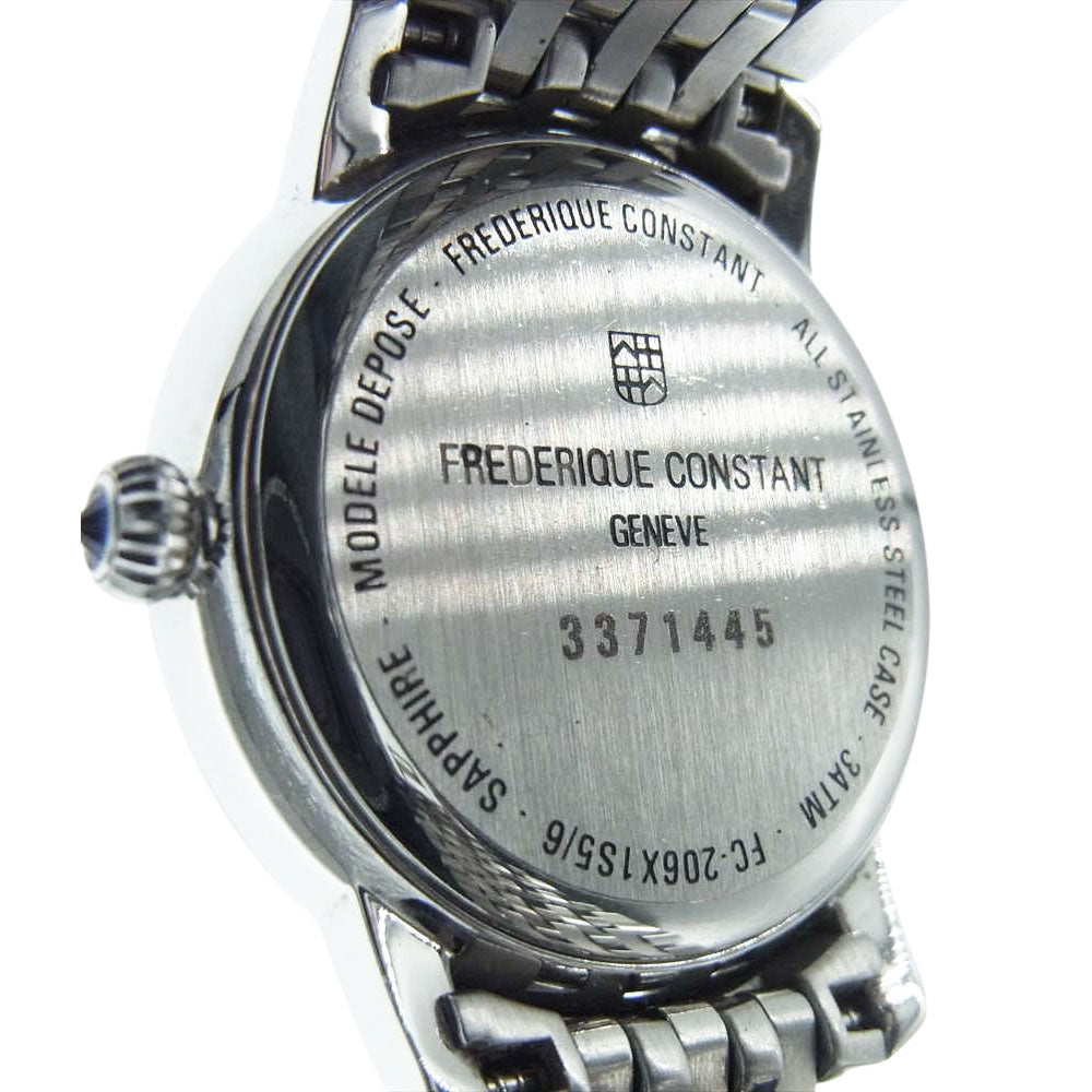 FREDERIQUE CONSTANT フレデリック・コンスタント スリムライン ムーンフェイズ 8P ダイヤモンド レディースクォーツ 腕時計 シルバー系【中古】