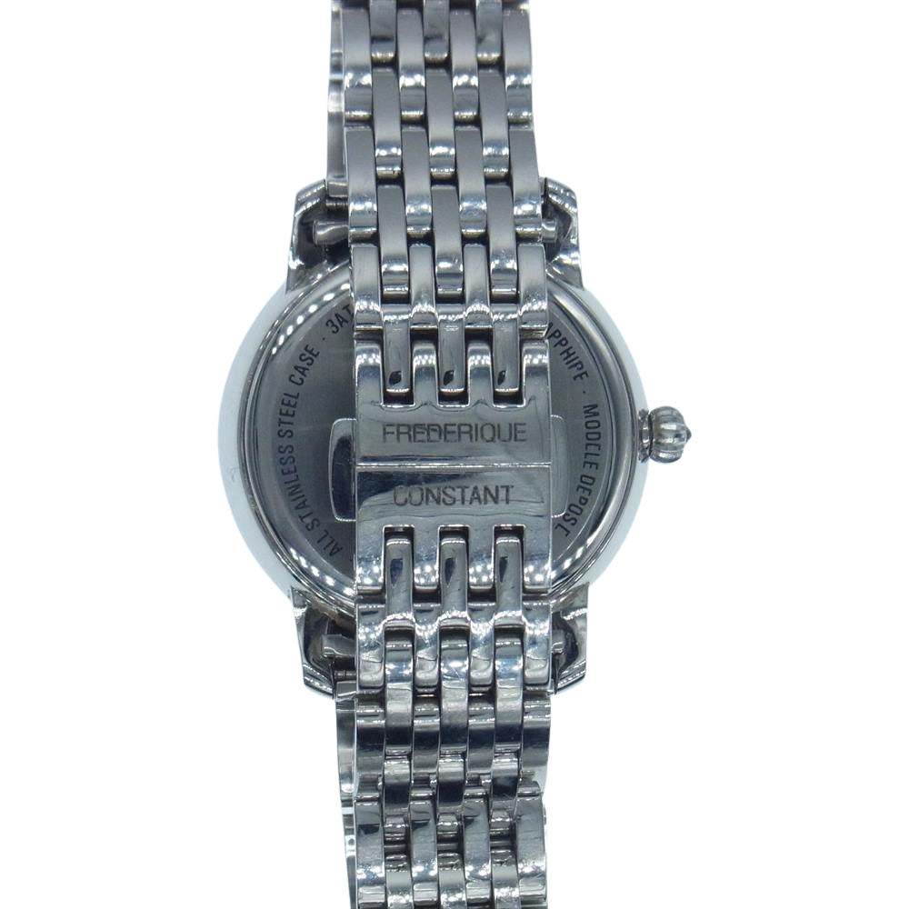 FREDERIQUE CONSTANT フレデリック・コンスタント スリムライン ムーンフェイズ 8P ダイヤモンド レディースクォーツ 腕時計 シルバー系【中古】