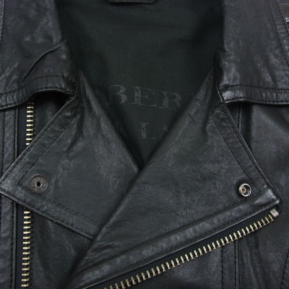 BURBERRY BLACK LABEL バーバリーブラックレーベル ダブル ライダース ジャケット ブラック系 M【中古】