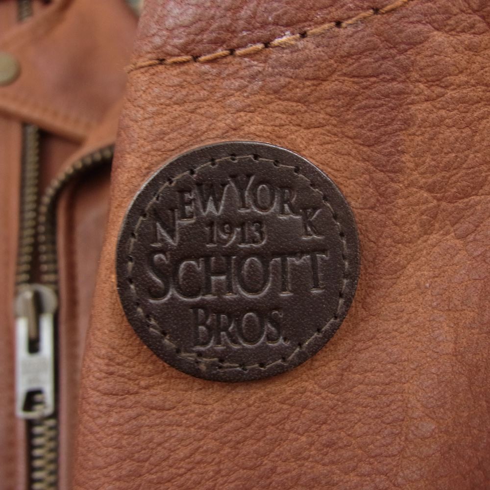 schott ショット 3121002 パテッド ダブル ライダース ジャケット ブラウン系 S【中古】