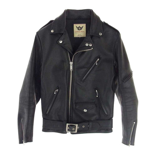トリプルシックス LJM-10TF Leather Wear ダブルライダース レザー ジャケット 革ジャン ブラック系 34【中古】