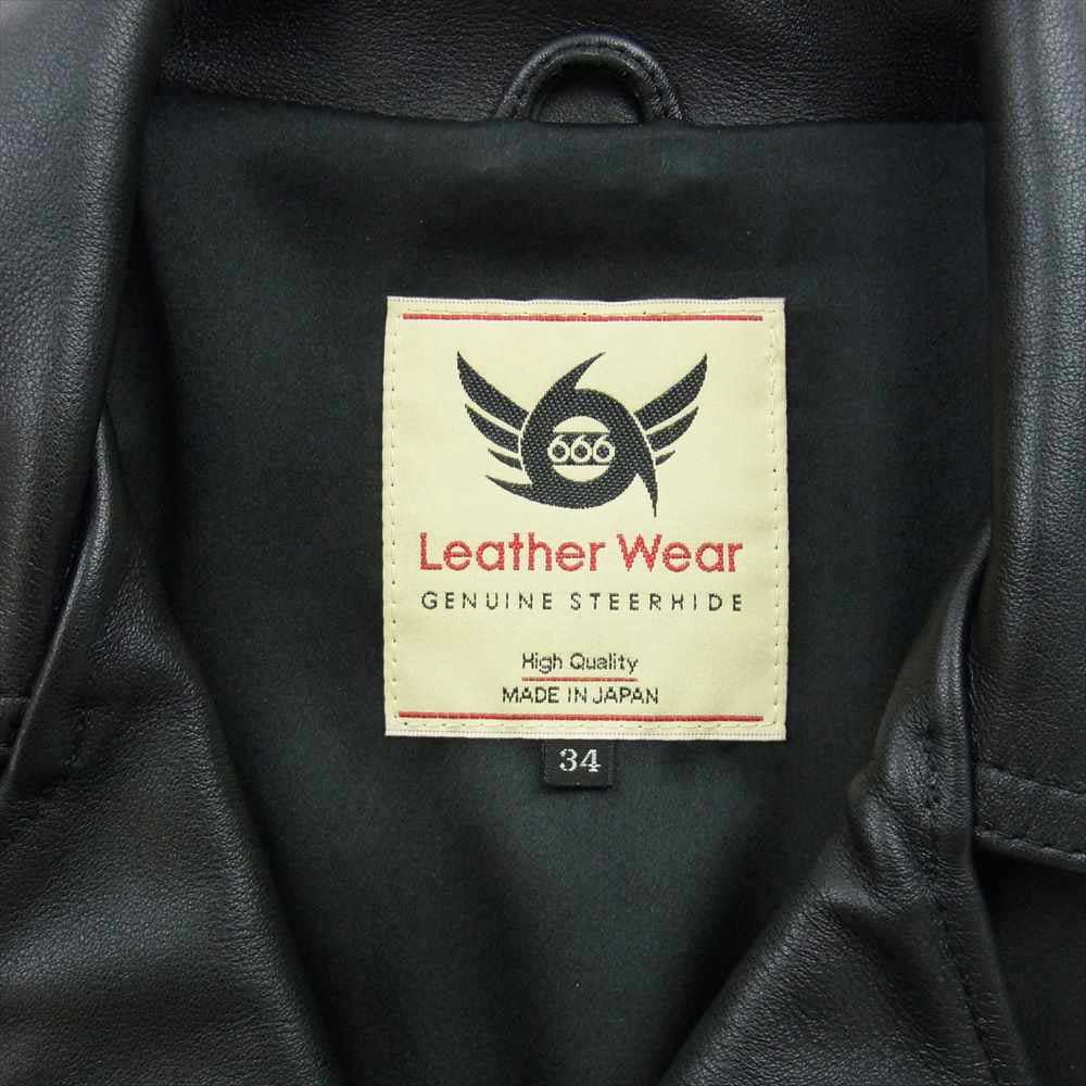 トリプルシックス LJM-10TF Leather Wear ダブルライダース レザー ジャケット 革ジャン ブラック系 34【中古】