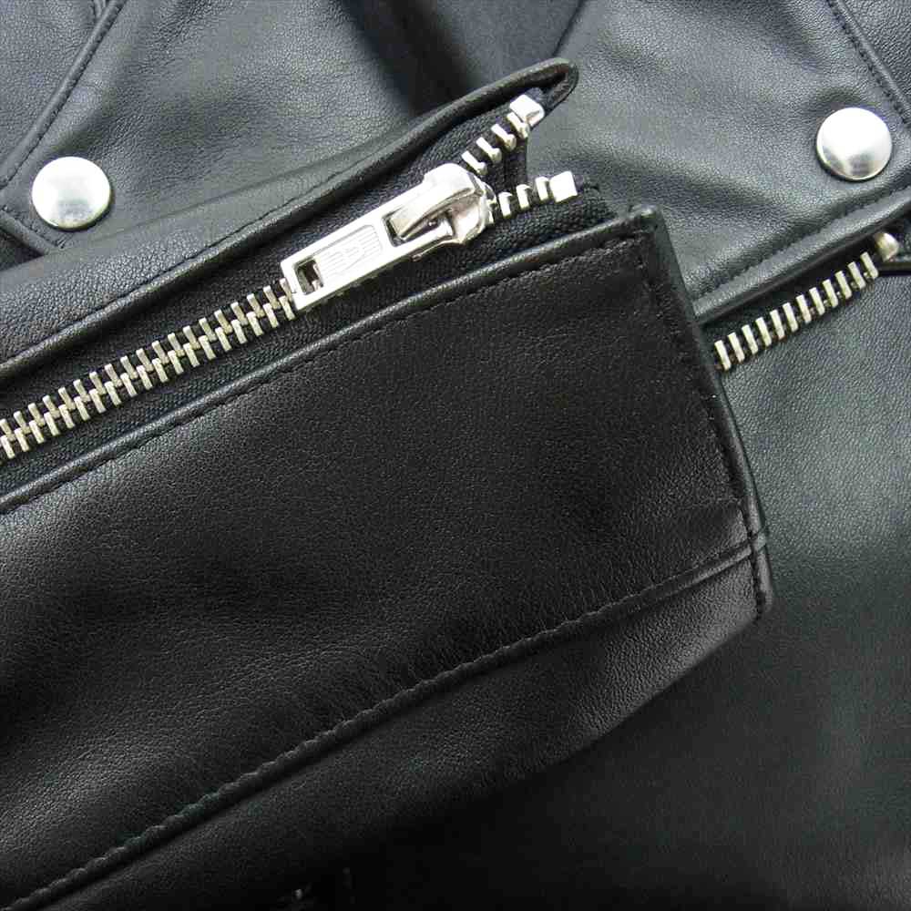トリプルシックス LJM-12TF Leather Wear  タイトフィット ダブルライダース レザー ジャケット 革ジャン 小の字 ブラック系 34【中古】