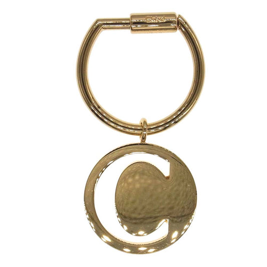 Chloe クロエ イニシャル チャーム キーホルダー  ゴールド系【中古】