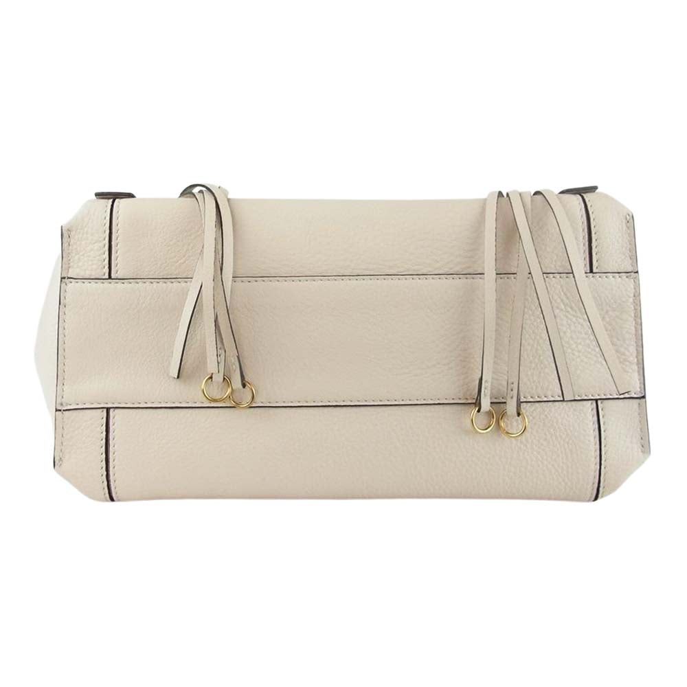 Chloe クロエ ミロ レザー トート バッグ オフホワイト系【中古】