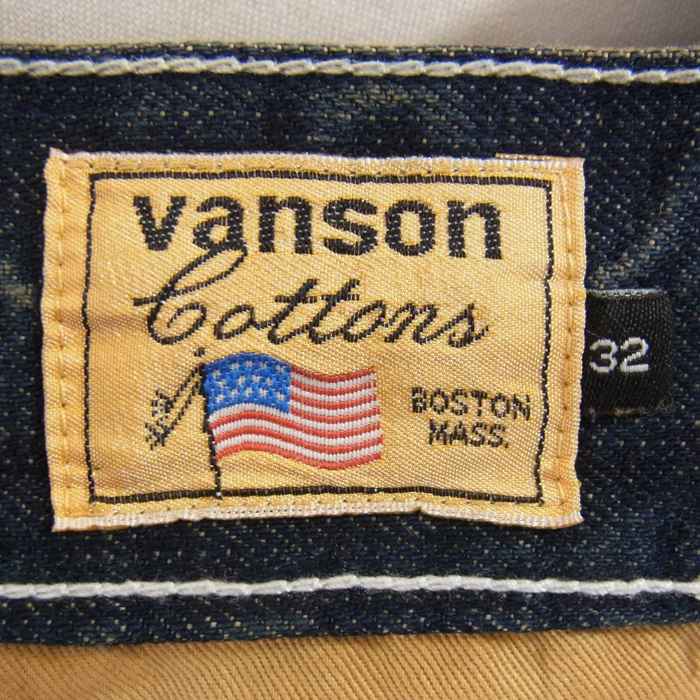 VANSON バンソン クロス スカル 刺繍 デニム パンツ インディゴブルー系 32【中古】