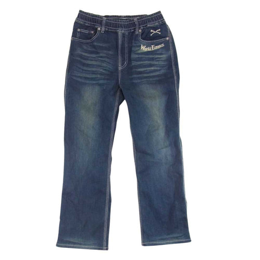 VANSON バンソン イーグルエンブレム 13oz ユーズド 加工 ストレッチ デニム パンツ 2022年モデル インディゴブルー系 32【中古】