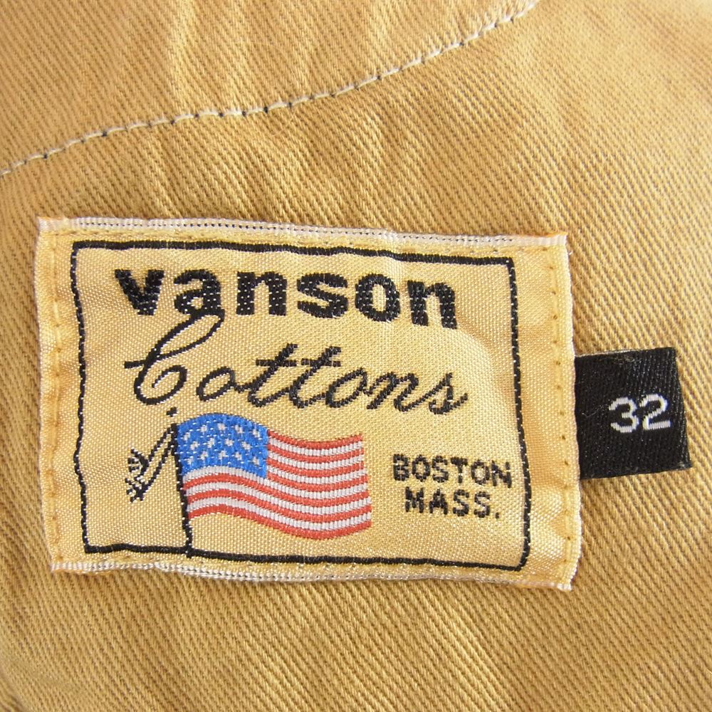 VANSON バンソン イーグルエンブレム 13oz ユーズド 加工 ストレッチ デニム パンツ 2022年モデル インディゴブルー系 32【中古】