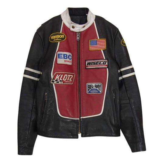 VANSON バンソン RJP シングル ライダース ブラック系 40【中古】