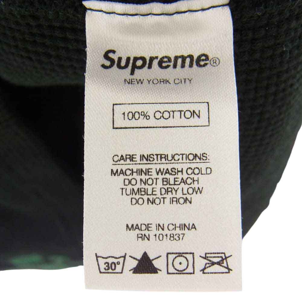 Supreme シュプリーム 18AW NY Waffle Thermal ニューヨーク 総ロゴ プリント サーマル 長袖 カットソー ブラック系 S【中古】