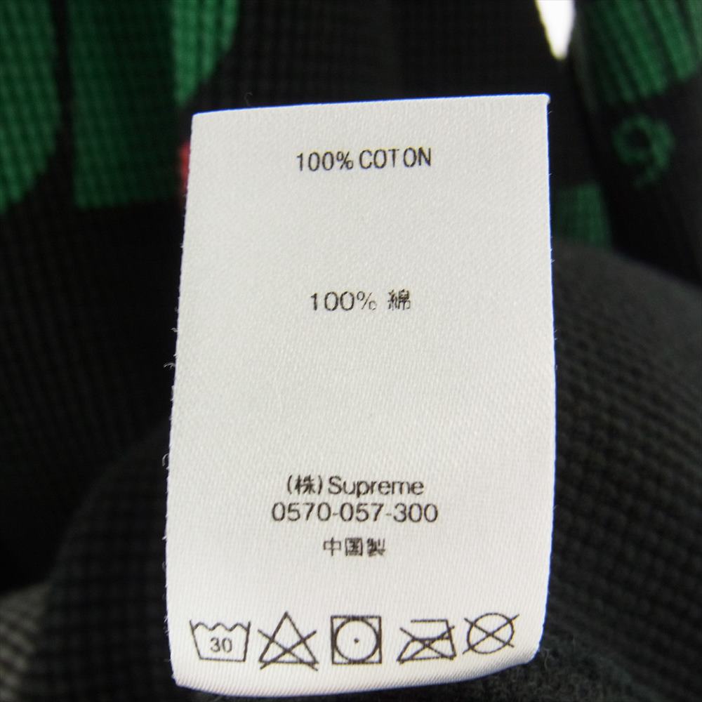 Supreme シュプリーム 18AW NY Waffle Thermal ニューヨーク 総ロゴ プリント サーマル 長袖 カットソー ブラック系 S【中古】