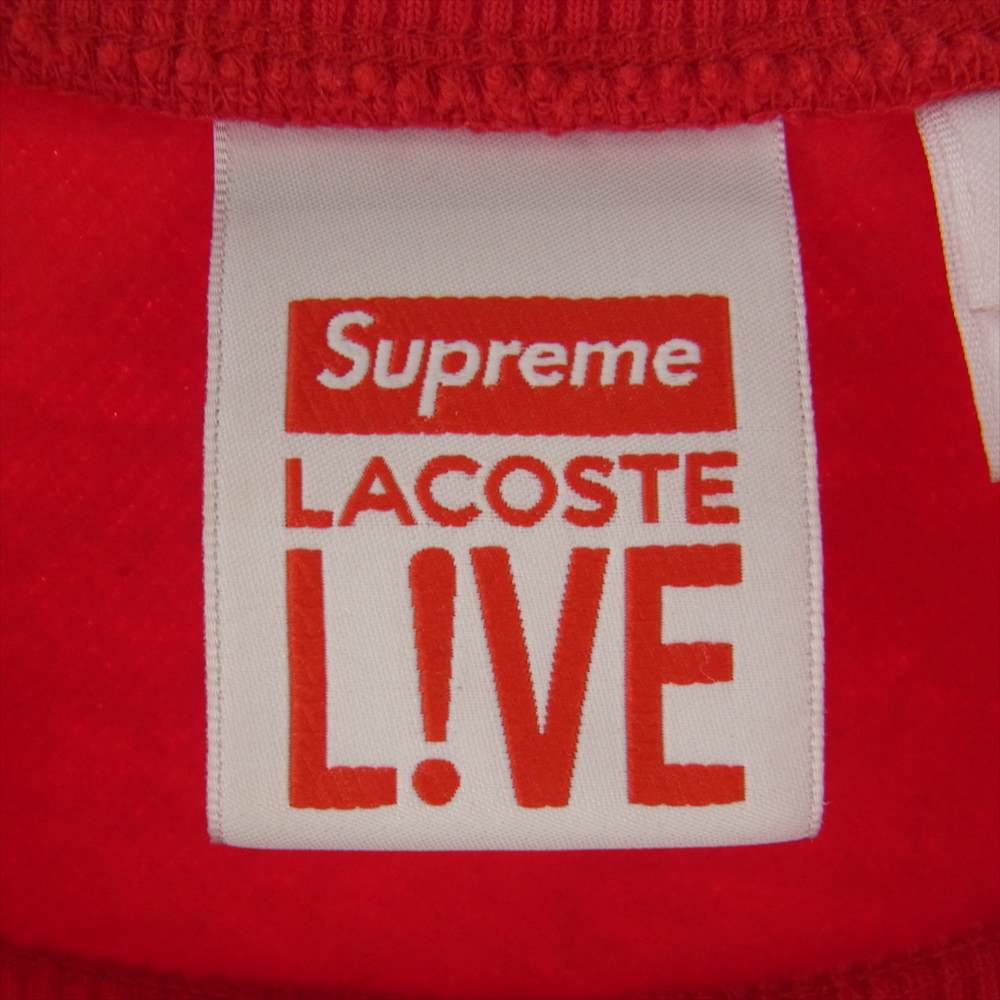 Supreme シュプリーム 18SS  LACOSTE ラコステ CREWNECK SWEAT SHIRT クルーネック スウェット レッド系【中古】