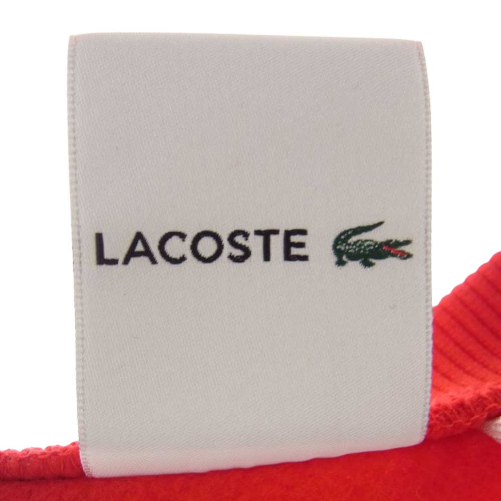 Supreme シュプリーム 18SS  LACOSTE ラコステ CREWNECK SWEAT SHIRT クルーネック スウェット レッド系【中古】