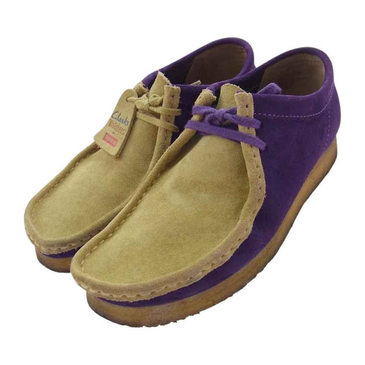 Supreme シュプリーム 15ss Clarks クラークス 2-Tone Wallabee Boot スエード ワラビー ブーツ シューズ パープル系 ライトブラウン系 26.0cm【中古】