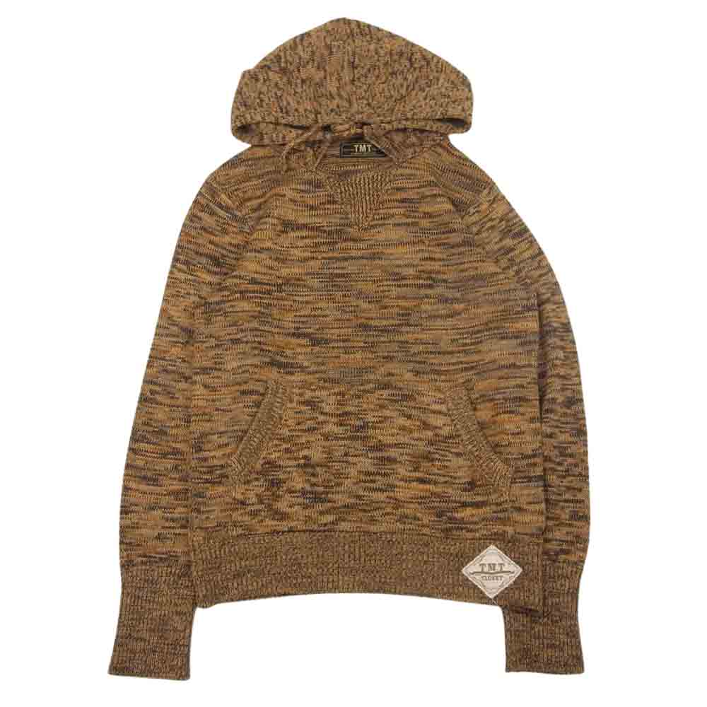 TMT ティーエムティー メランジ ニット パーカー ブラック系 ブラウン系 L【中古】