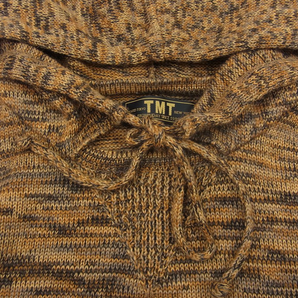 TMT ティーエムティー メランジ ニット パーカー ブラック系 ブラウン系 L【中古】