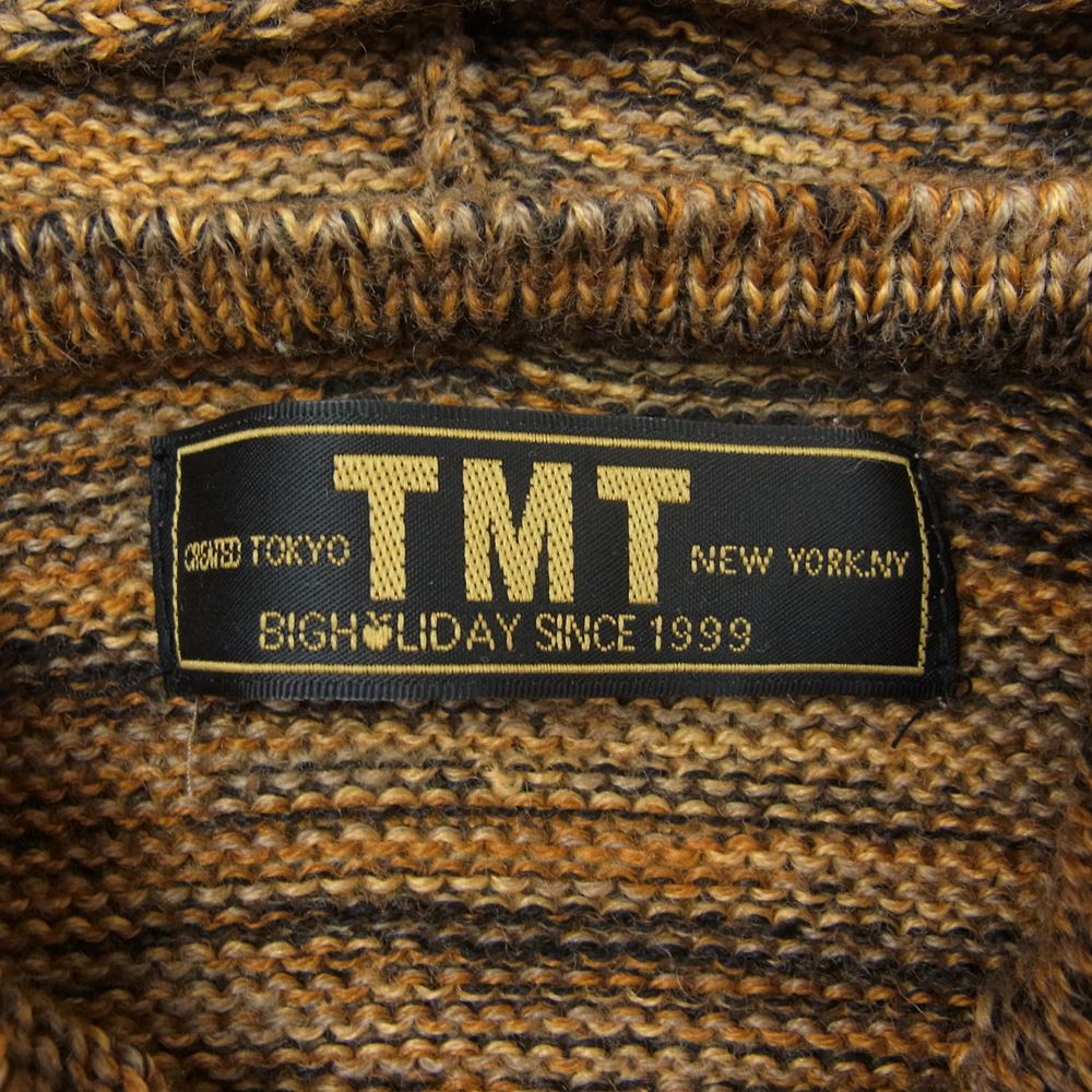 TMT ティーエムティー メランジ ニット パーカー ブラック系 ブラウン系 L【中古】
