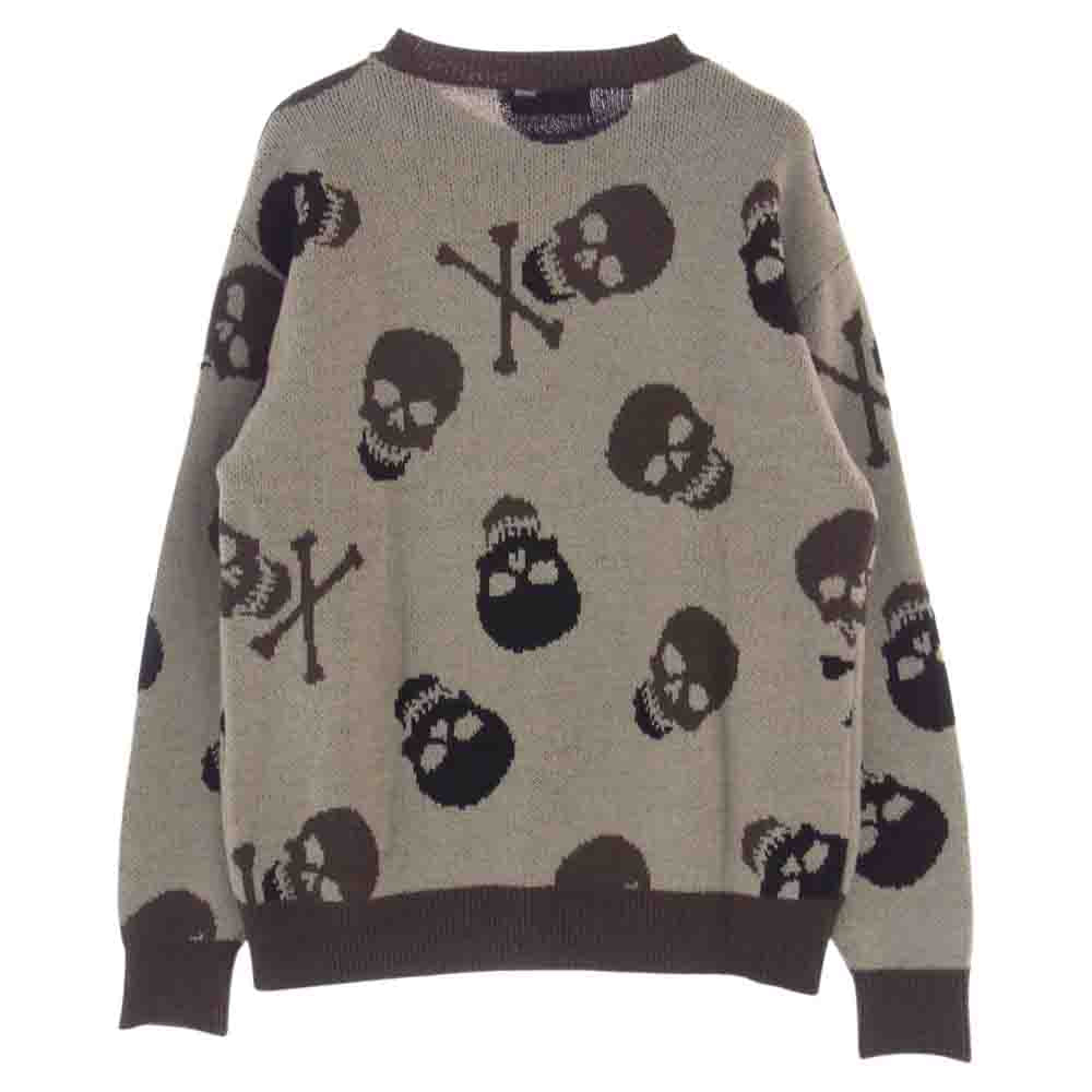 HYSTERIC GLAMOUR ヒステリックグラマー 02213NS05 DIZZY＆MILKY SKULL LEO柄 ジャカード プルオーバー ニット ブラウン系 M【中古】