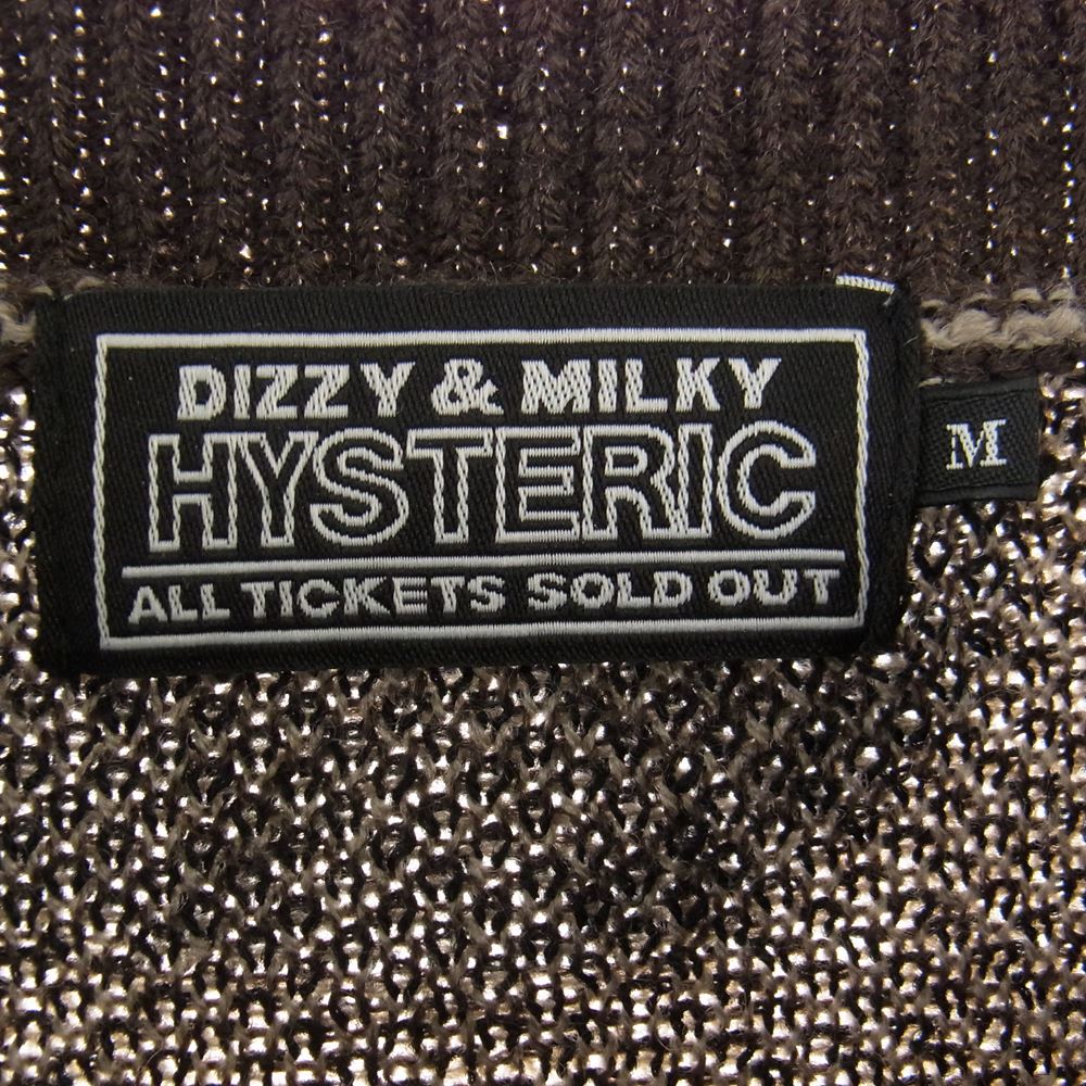 HYSTERIC GLAMOUR ヒステリックグラマー 02213NS05 DIZZY＆MILKY SKULL LEO柄 ジャカード プルオーバー ニット ブラウン系 M【中古】