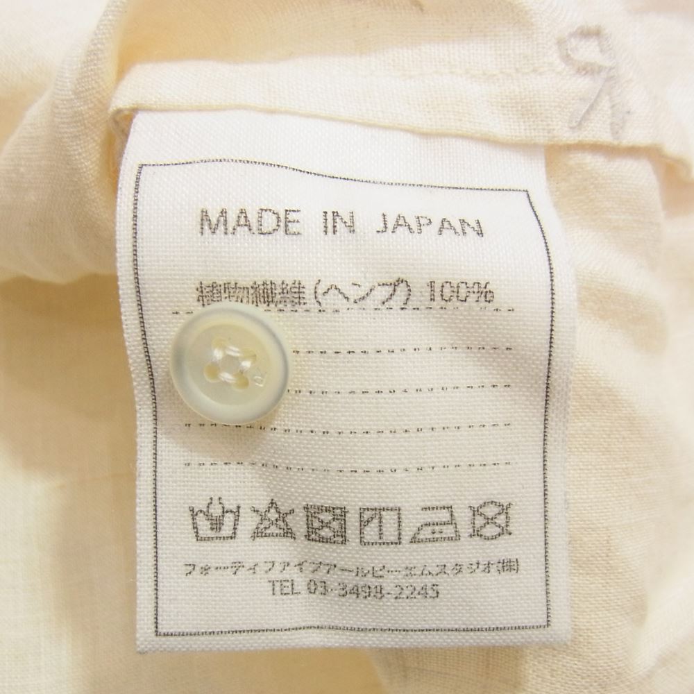 フォーティーファイブアールピーエム  HEMP ヘンプ 長袖 シャツ オフホワイト系 2【中古】