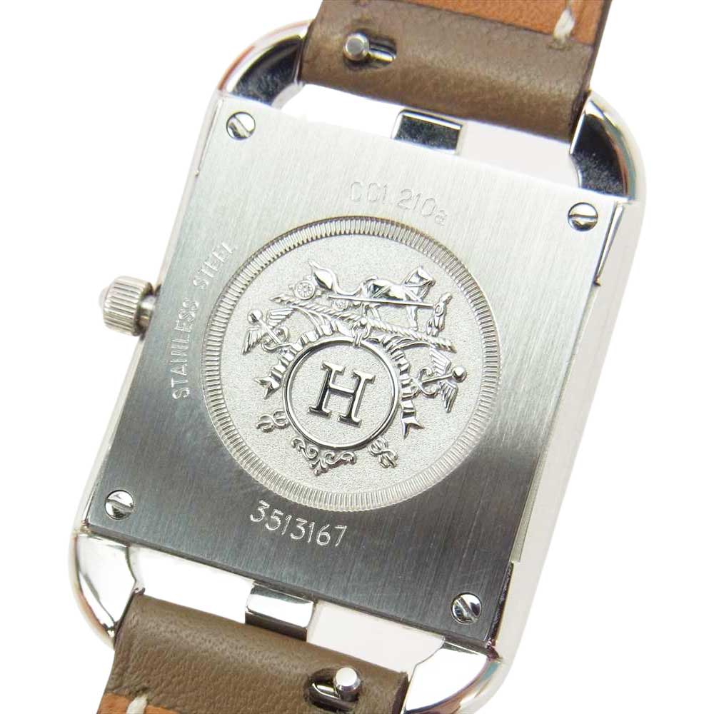 HERMES エルメス CC1.210a 【替えベルト付属】ケープコッド SS ステンレス クォーツ 腕時計 シルバー系【中古】