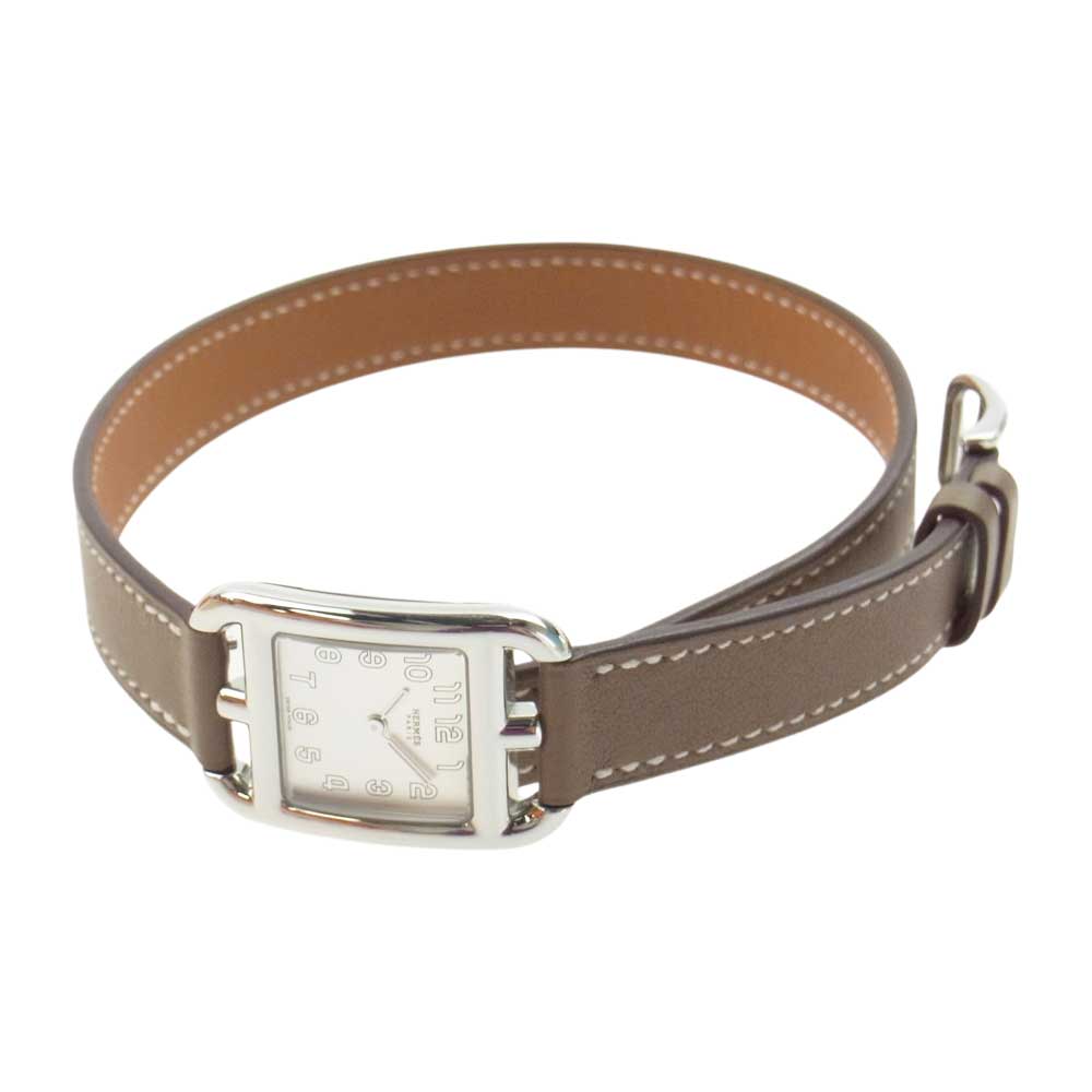 HERMES エルメス CC1.210a 【替えベルト付属】ケープコッド SS ステンレス クォーツ 腕時計 シルバー系【中古】