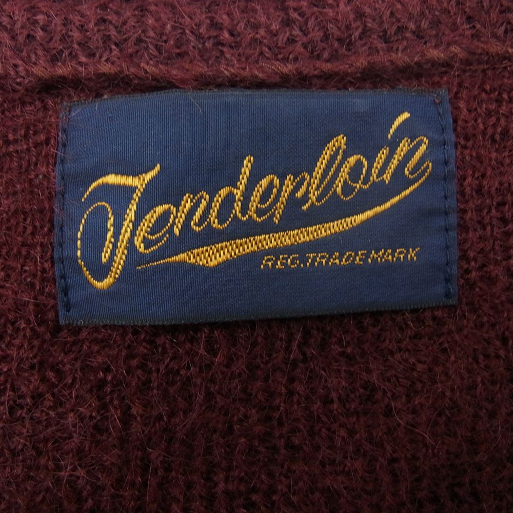 TENDERLOIN テンダーロイン T-MOHAIR CARDIGAN モヘア カーディガン エンジ系 S【中古】