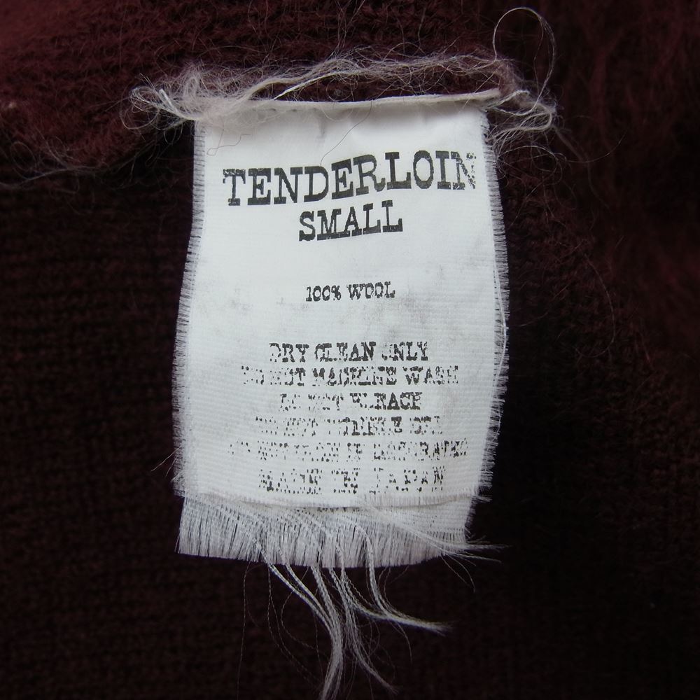 TENDERLOIN テンダーロイン T-MOHAIR CARDIGAN モヘア カーディガン エンジ系 S【中古】
