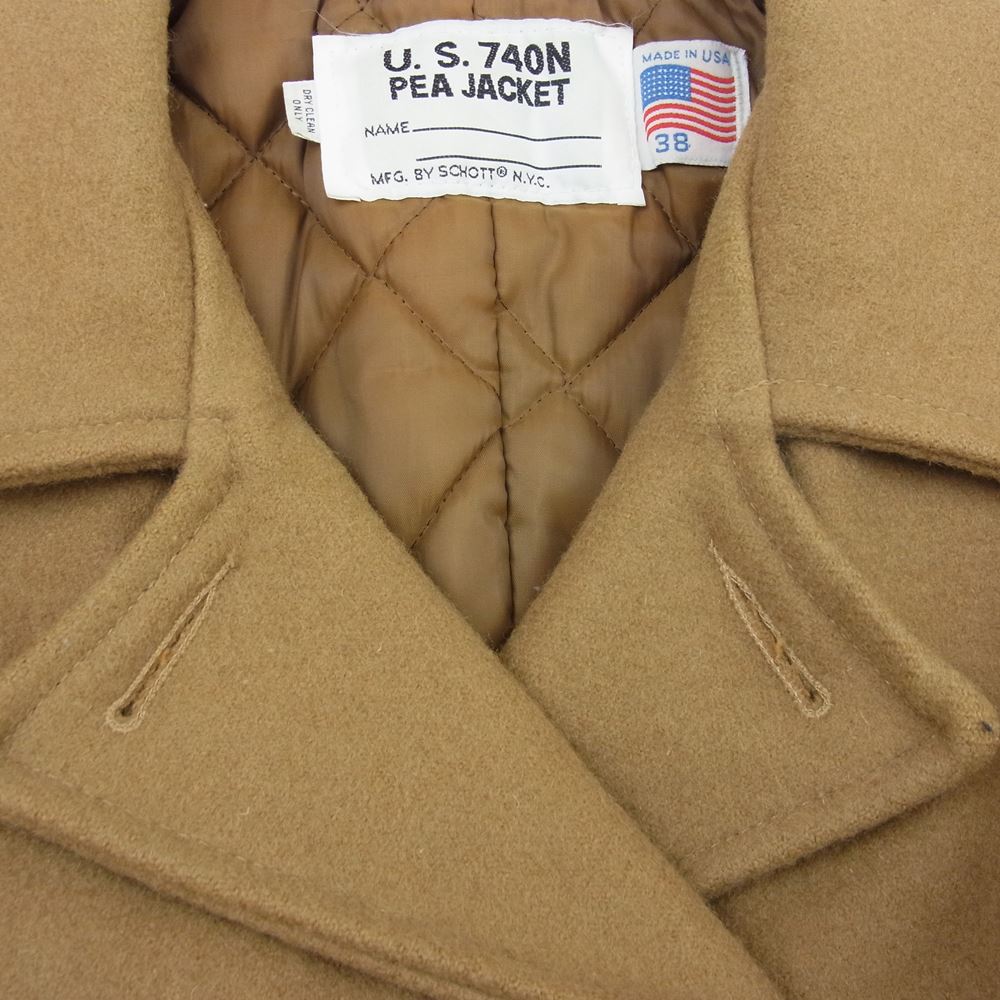schott ショット U.S.740N PEA JACKET ウール ピー コート ジャケット ベージュ系 38【中古】
