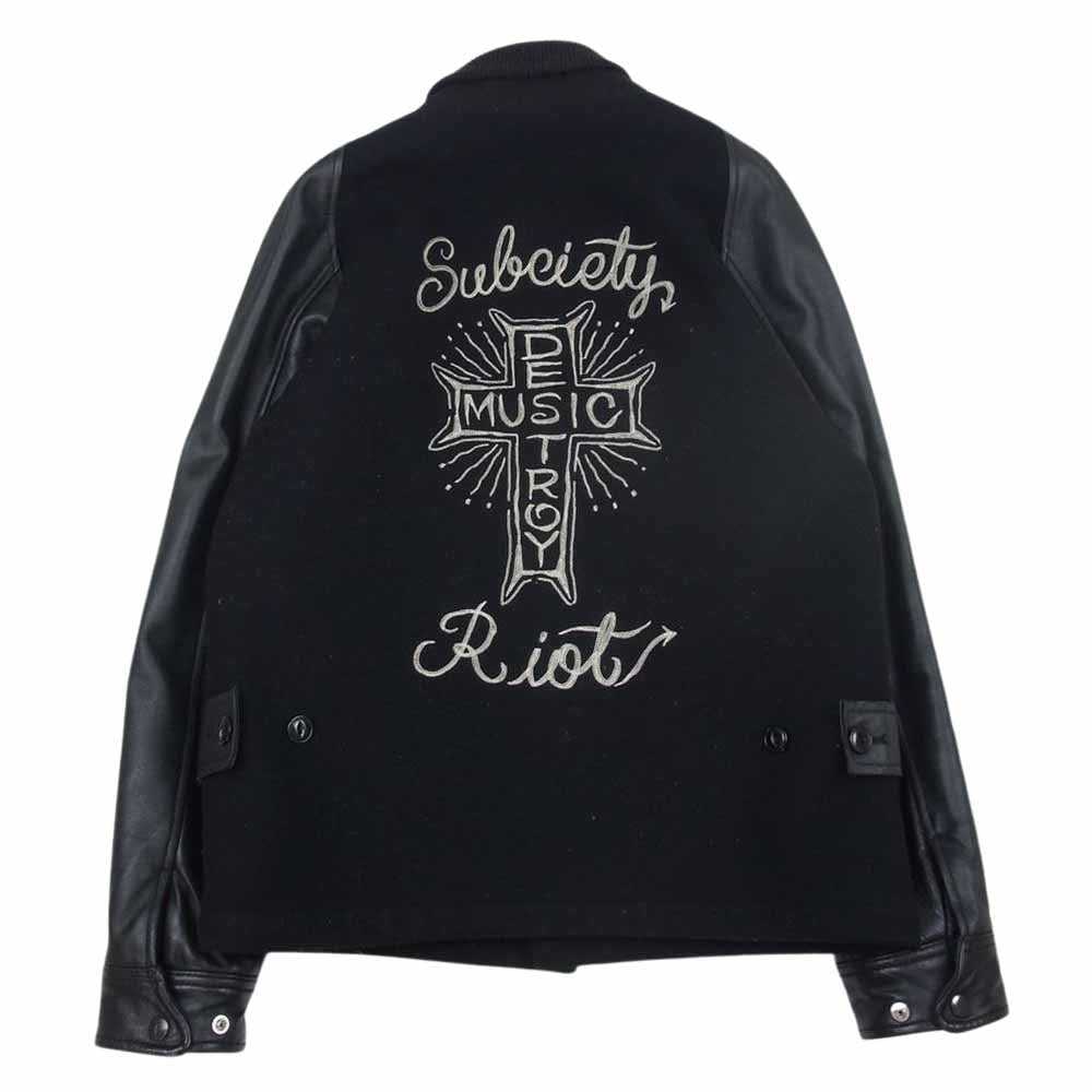 サブサエティ 袖レザー スタジャン ブラック系 L【中古】