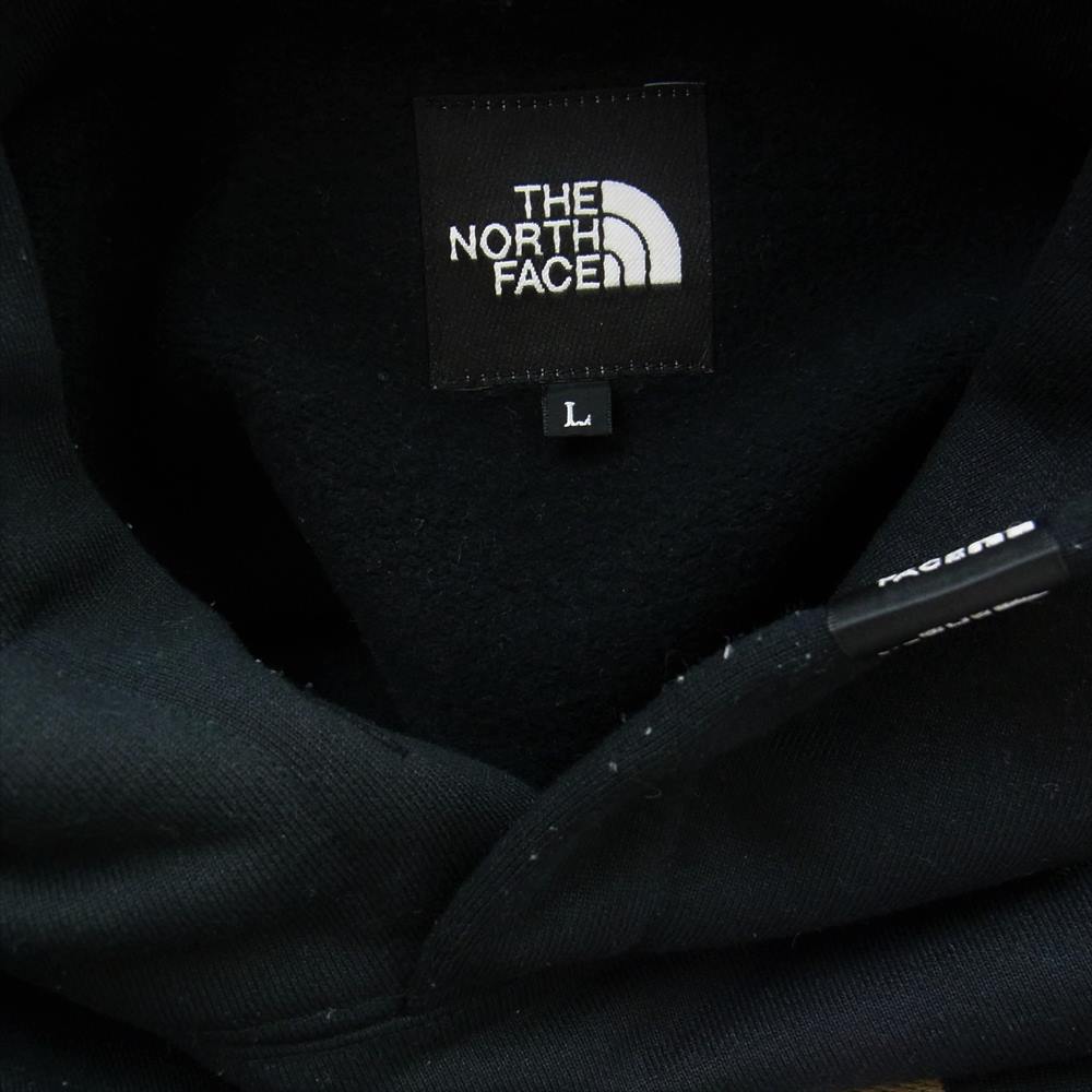 THE NORTH FACE ノースフェイス SQUARE LOGO BIG HOODIE スクエア ロゴ ビッグ フーディ プル オーバー パーカー ブラック系 L【中古】