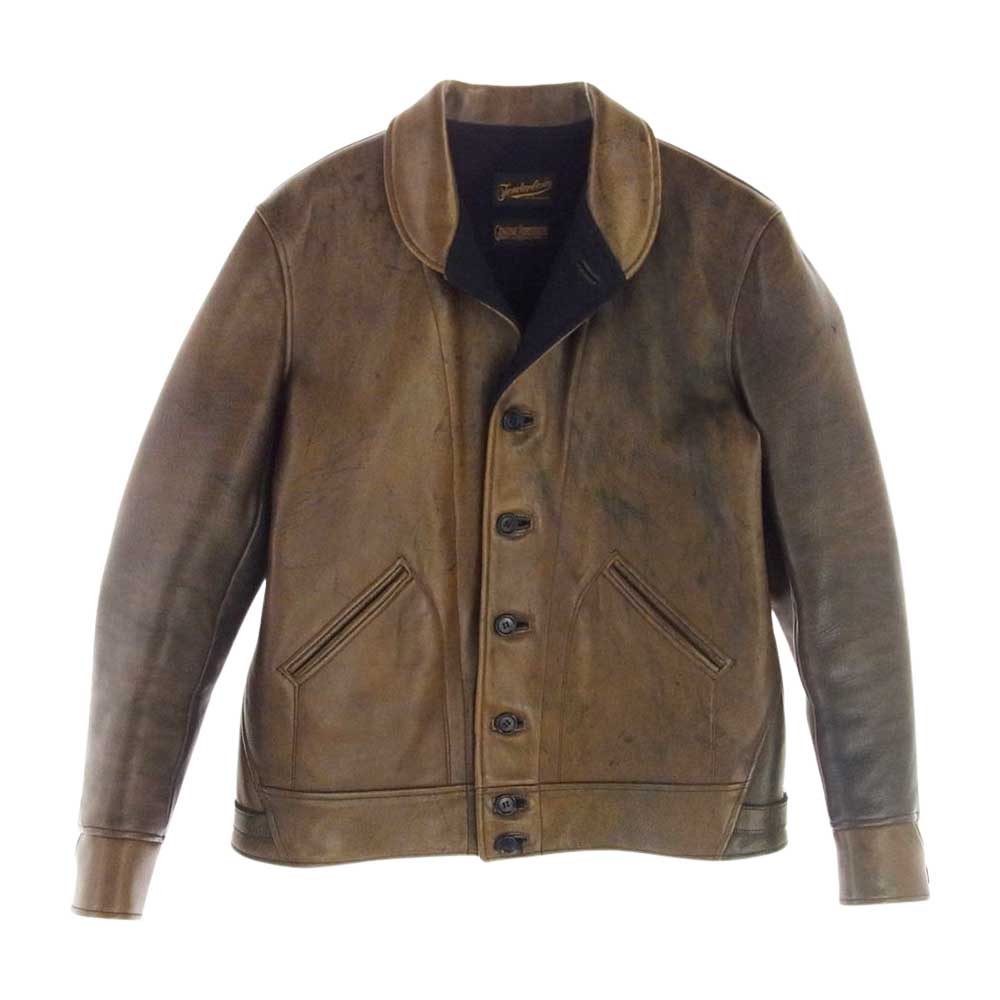 TENDERLOIN テンダーロイン T-HIDE HORSE HIDE ホースハイド レザー ジャケット  ブラウン系 L【中古】