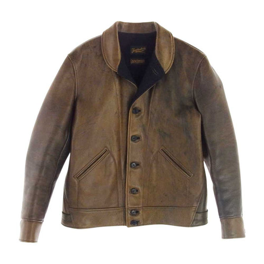 TENDERLOIN テンダーロイン T-HIDE HORSE HIDE ホースハイド レザー ジャケット  ブラウン系 L【中古】