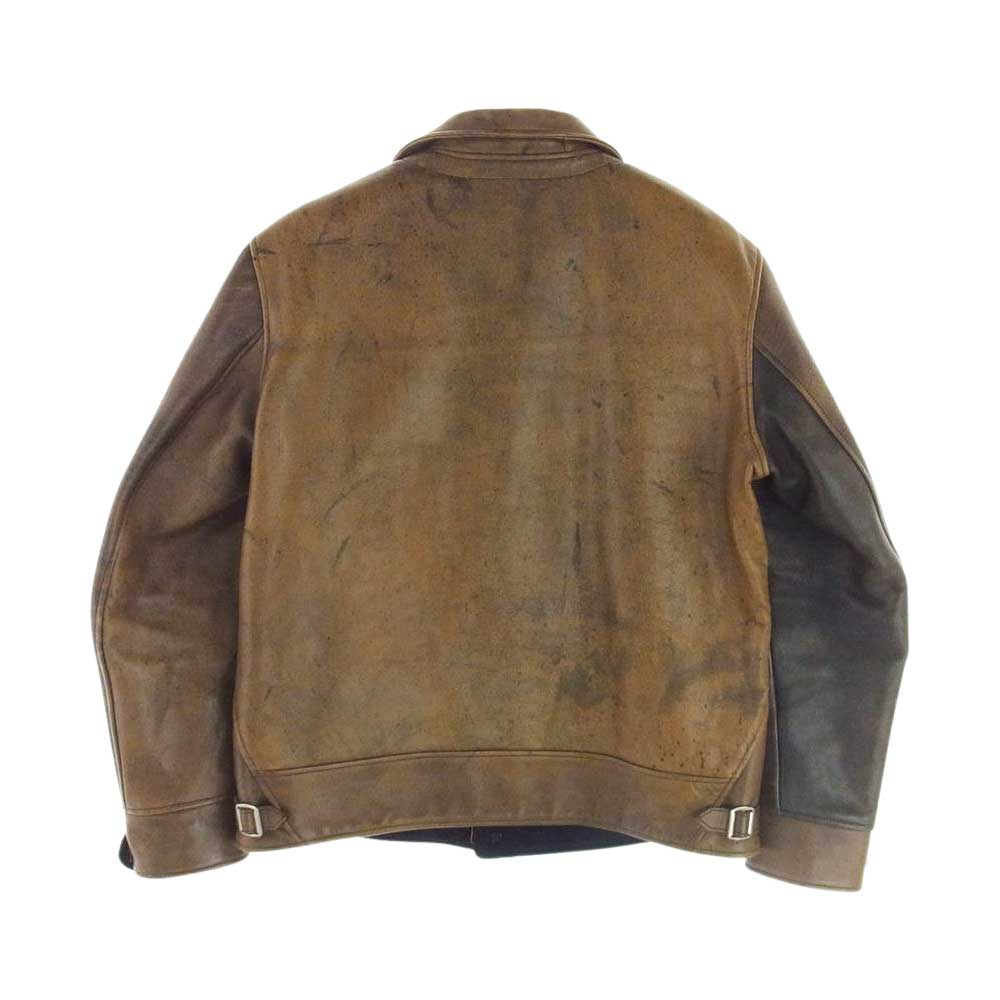 TENDERLOIN テンダーロイン T-HIDE HORSE HIDE ホースハイド レザー ジャケット  ブラウン系 L【中古】