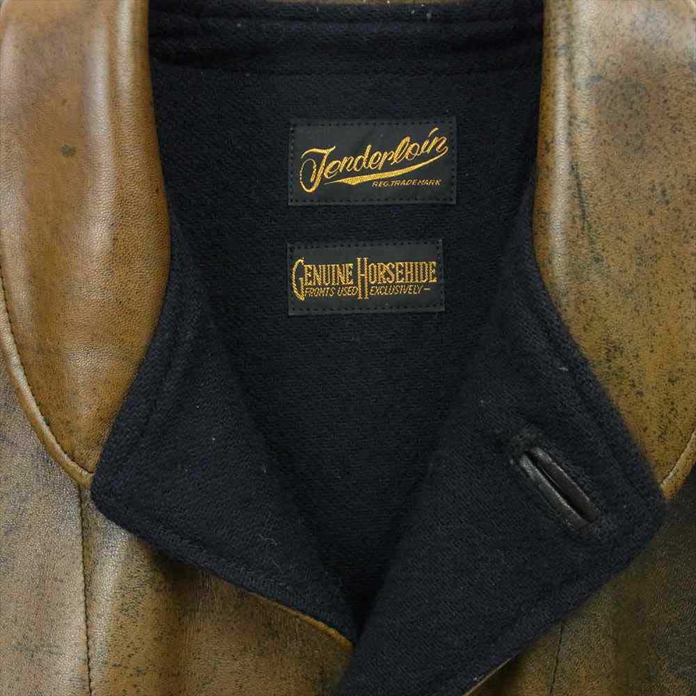 TENDERLOIN テンダーロイン T-HIDE HORSE HIDE ホースハイド レザー ジャケット  ブラウン系 L【中古】