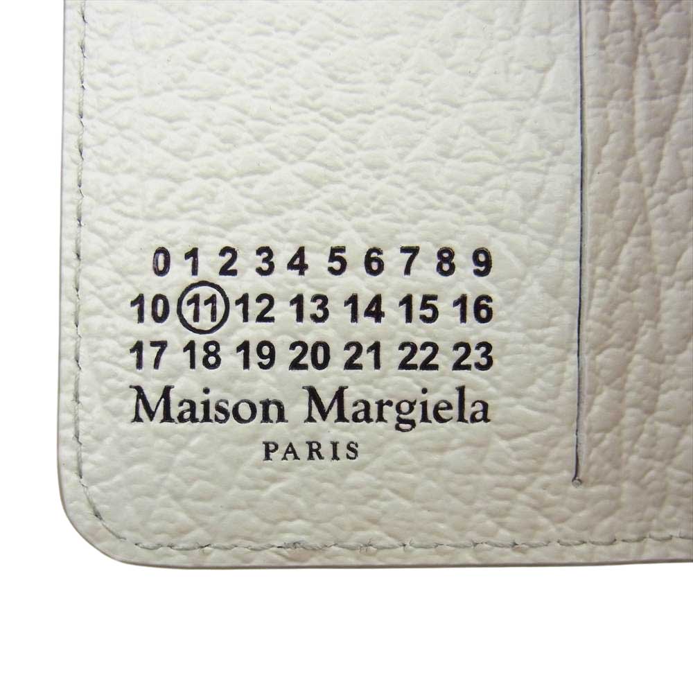MAISON MARGIELA メゾンマルジェラ  SA3UA0001 P4455 ステッチ 6連 レザー キーケース ホワイト系【美品】【中古】