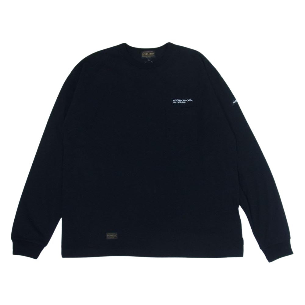 NEIGHBORHOOD ネイバーフッド 2221508N-CSM01S PENDLETON .CN LS .CO ペンドルトン クルー ネック ロゴ 長袖 Tシャツ ブラック系 XL【新古品】【未使用】【中古】
