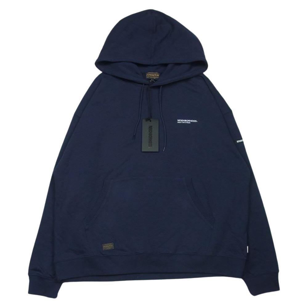 NEIGHBORHOOD ネイバーフッド 2221508N-CSM02S PENDLETON HOODED LS . CO ペンドルトン フーディット パーカー ネイビー系 XL【極上美品】【中古】