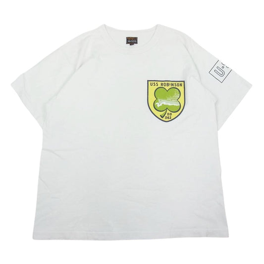 The REAL McCOY'S ザリアルマッコイズ プリント Tシャツ 半袖 ホワイト系 L【中古】