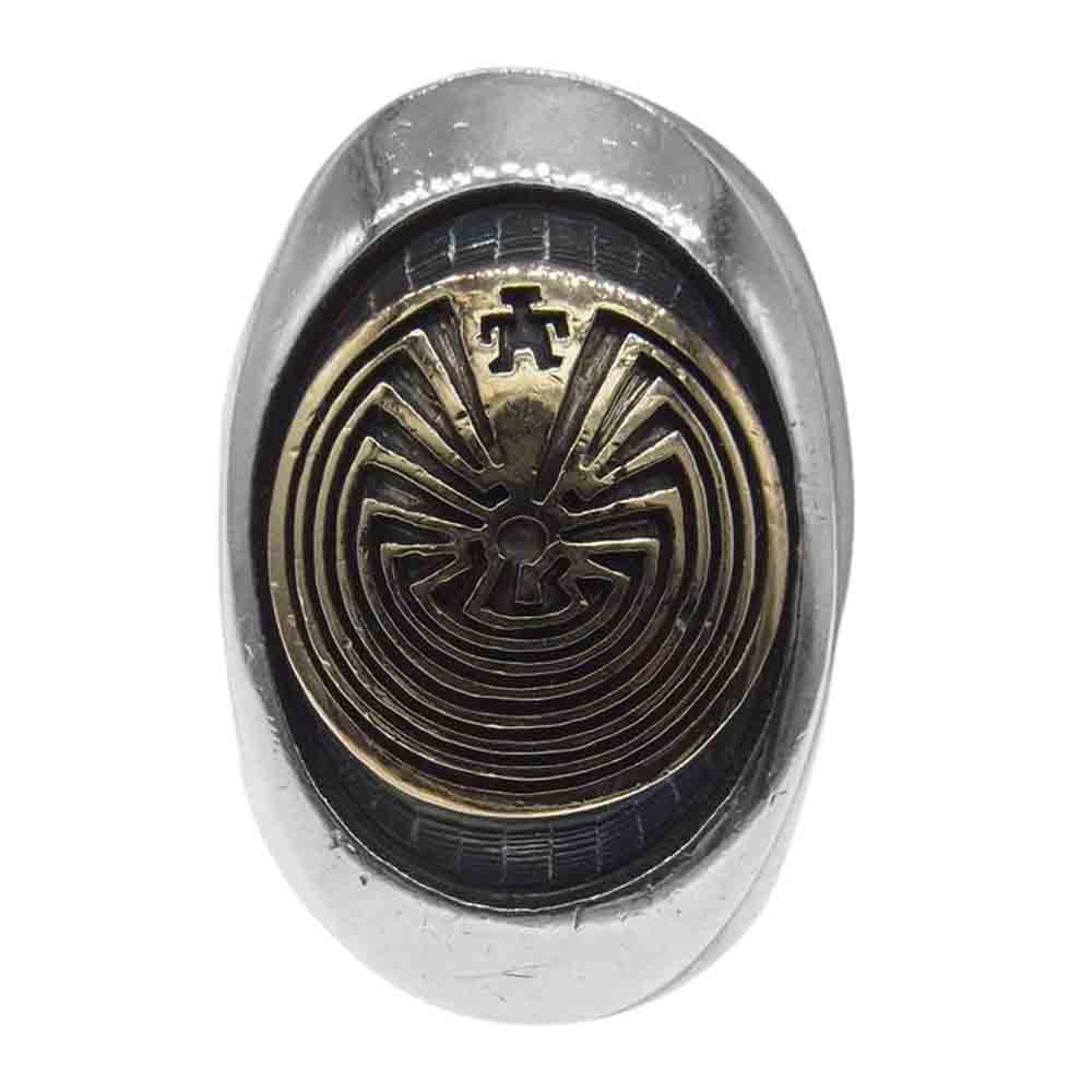 JASON TAKALA ジェイソンタカラ HOPI ホピ族 インディアンジュエリー 14K シルバーコンビ マンインザメイズ リング シルバー系【中古】