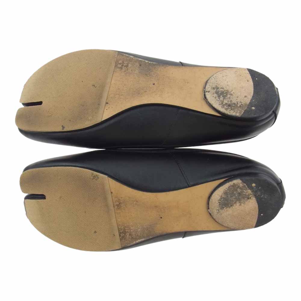 MAISON MARGIELA メゾンマルジェラ TABI 足袋 タビバレエシューズ レザー ブラック ブラック系 35【中古】