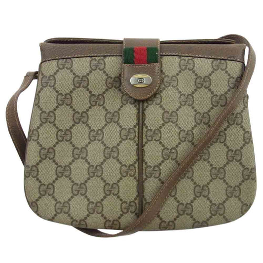 GUCCI グッチ 10 02 037 オールドグッチ シェリーライン ショルダー バッグ ライトブラウン系【中古】
