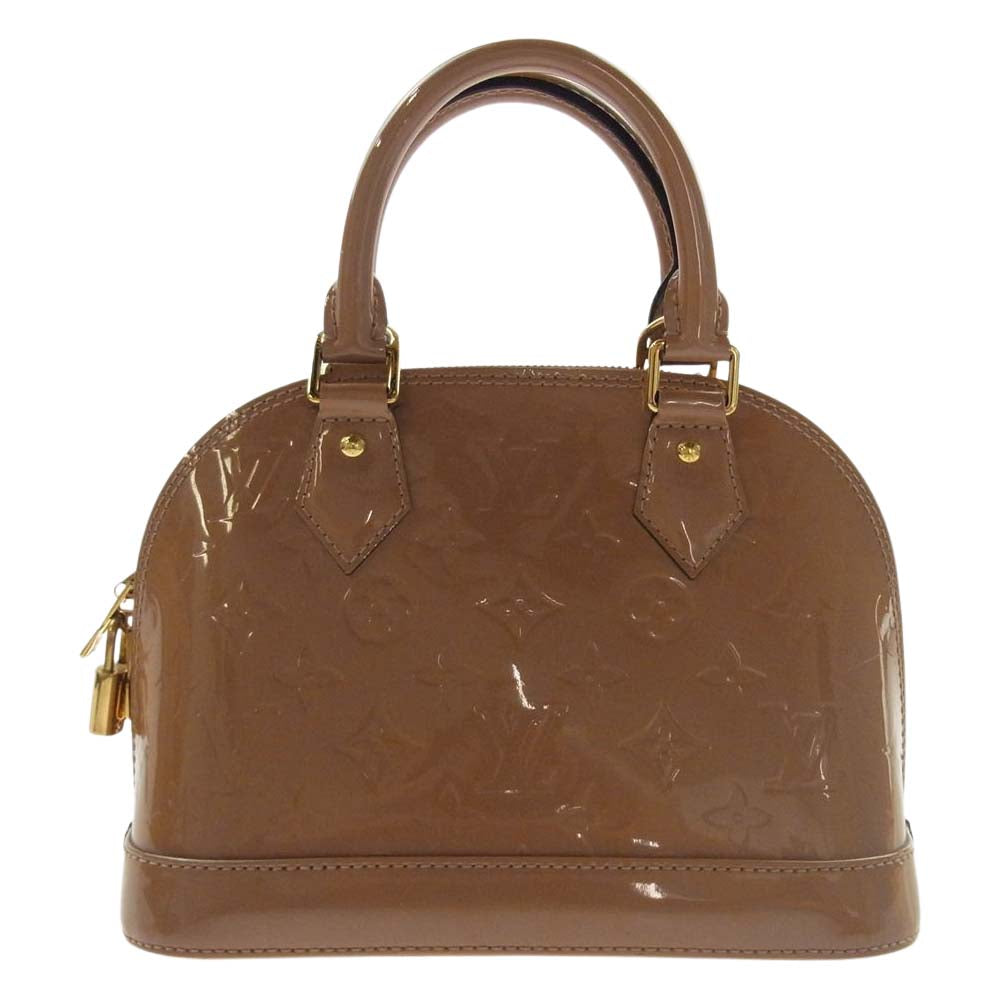 LOUIS VUITTON ルイ・ヴィトン M91585  モノグラム ヴェルニ アルマ BB ハンド ショルダー バッグ ベージュ系【中古】