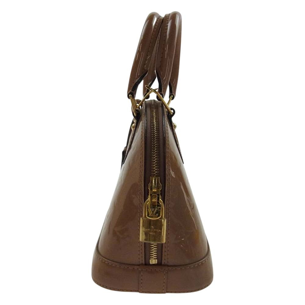 LOUIS VUITTON ルイ・ヴィトン M91585  モノグラム ヴェルニ アルマ BB ハンド ショルダー バッグ ベージュ系【中古】