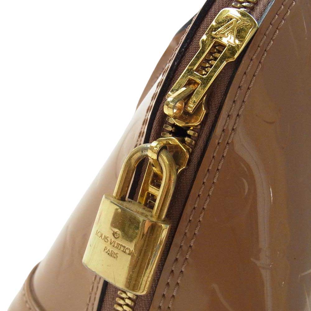 LOUIS VUITTON ルイ・ヴィトン M91585  モノグラム ヴェルニ アルマ BB ハンド ショルダー バッグ ベージュ系【中古】
