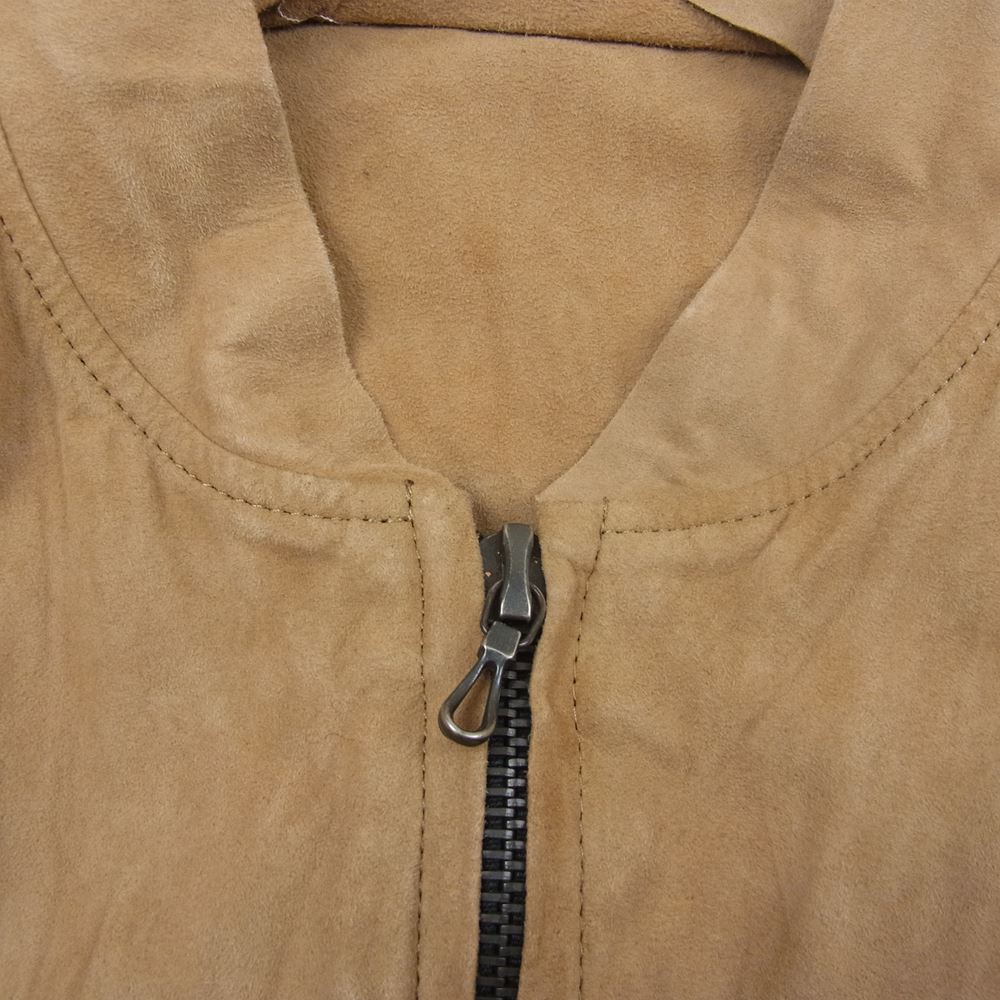 ISAMUKATAYAMA BACKLASH イサムカタヤマバックラッシュ 17SS  1497-06 カンガルー スエード レザー シャツ ジャケット 製品洗い加工 ベージュ系 L【中古】