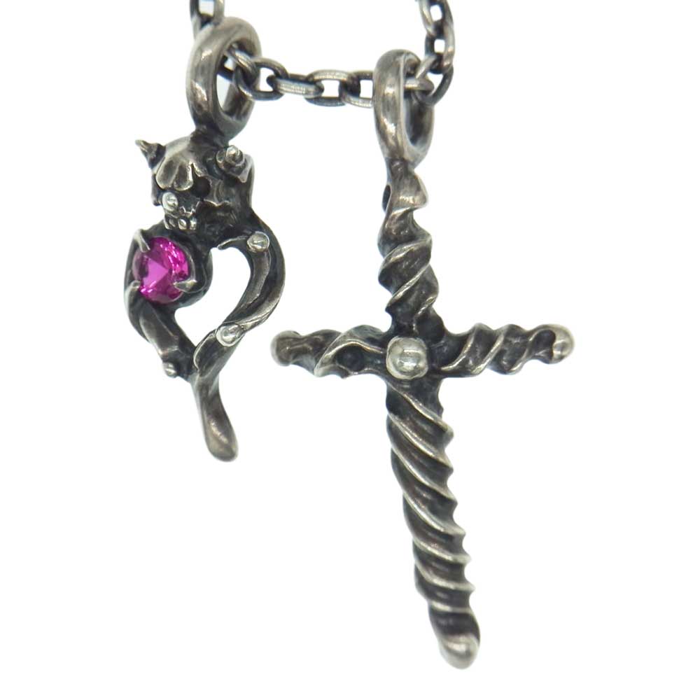 エフエーエル スウィル パターン ハート クロス シルバー ペンダント【中古】